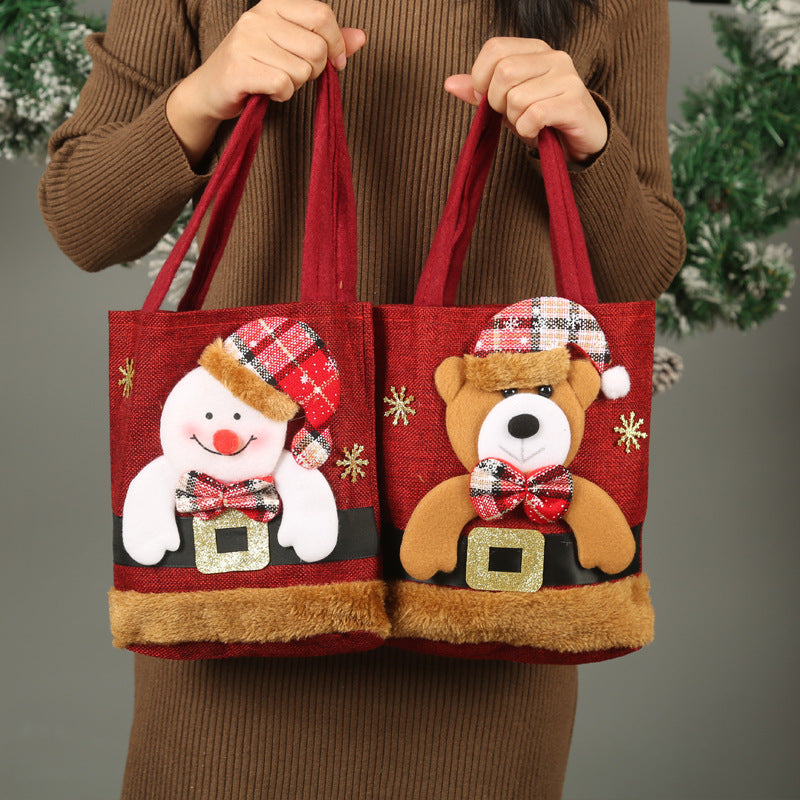 Christmas Candy Gift Tote Bag For Kids Funny Creative Santa Claus Elk Snowman Bear Handbag Small Christmas Tree Decoration Bags Christmas Candy Gift Tote Bag For Kids Funny Creative Santa Claus Elk Snowman Bear Handbag Small Christmas Tree Decoration Bags